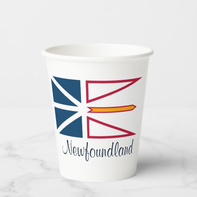 Flag of Newfoundland, labelled Paper Cups (Front)