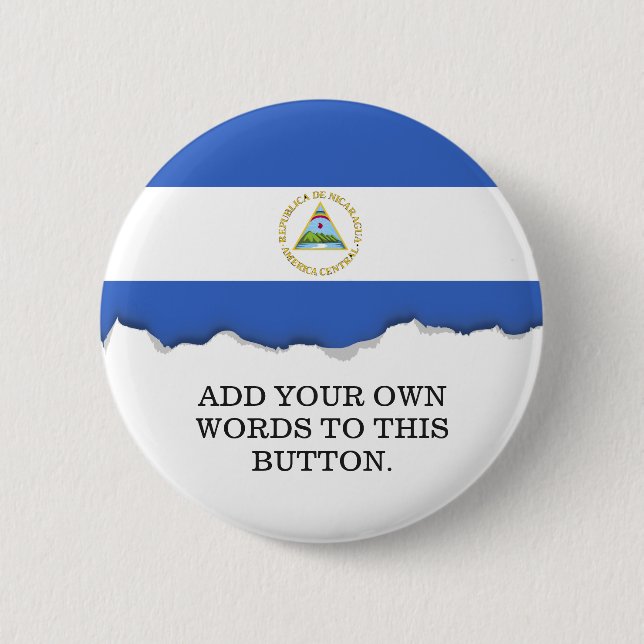 Flag of Nicaragua 6 Cm Round Badge (Front)