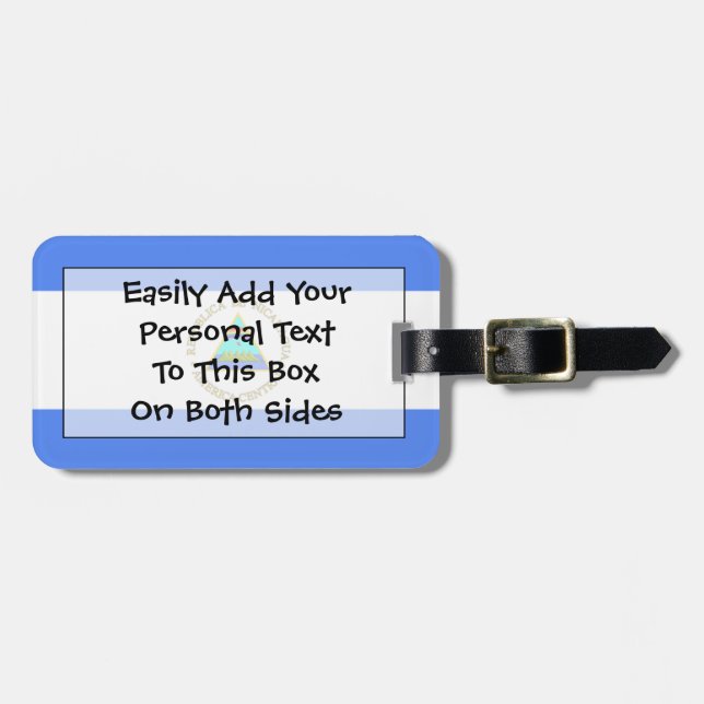 Flag of Nicaragua Easy ID Personal Luggage Tag (Front Horizontal)
