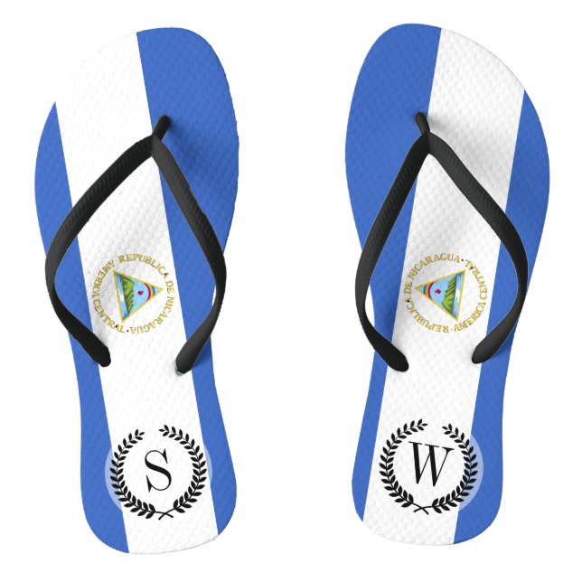 Flag of Nicaragua Flip Flops (Footbed)