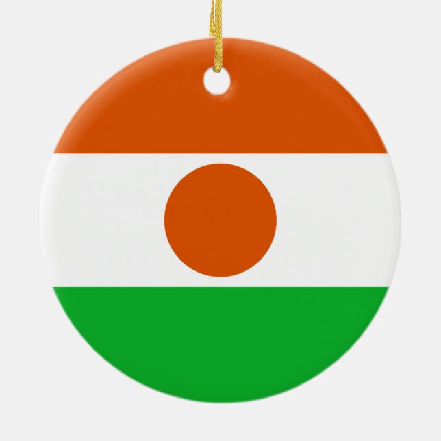 Flag of Niger (African Country) Ceramic Tree Decoration (Back)