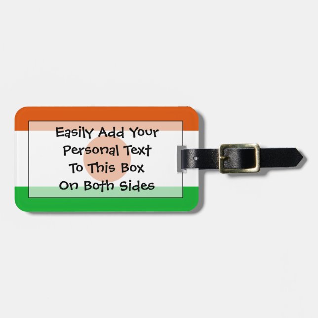 Flag of Niger Easy ID Personal Luggage Tag (Front Horizontal)