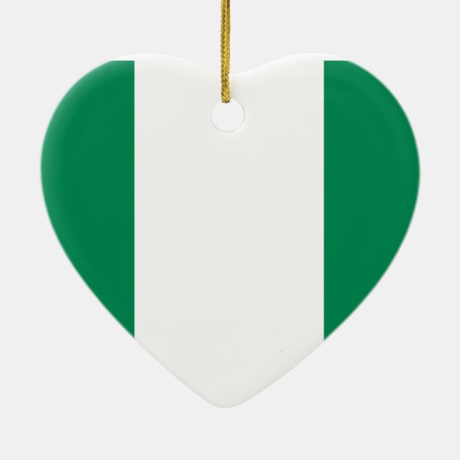 Flag of Nigeria Ceramic Tree Decoration (Back)