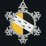 Flag of Norfolk Snowflake Pewter Christmas Ornament<br><div class="desc">Snowflake Ornament with design with a flag of historic county of Norfoílk</div>
