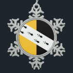 Flag of Norfolk Snowflake Pewter Christmas Ornament<br><div class="desc">Snowflake Ornament with design with a flag of historic county of Norfoílk</div>