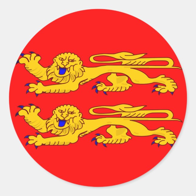 Flag of Normandy Classic Round Sticker (Front)