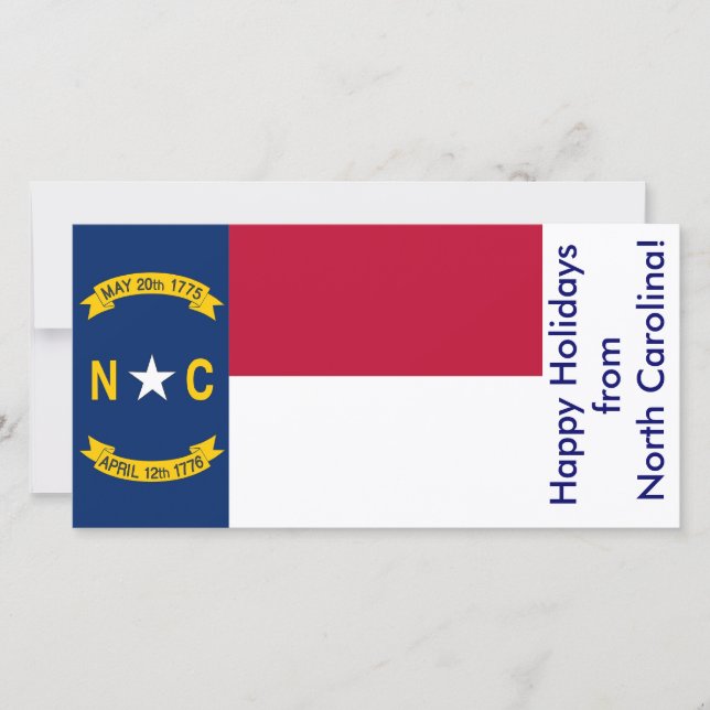 Flag of North Carolina, Happy Holidays from U.S.A. Holiday Card (Front)