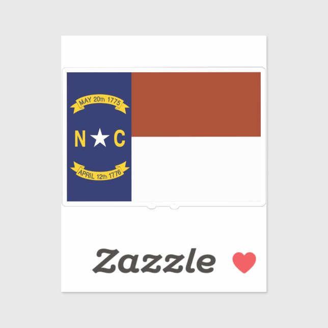 Flag of North Carolina Sticker (Sheet)