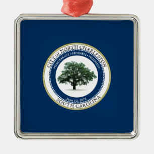 Flag of North Charleston (South Carolina) Metal Tree Decoration