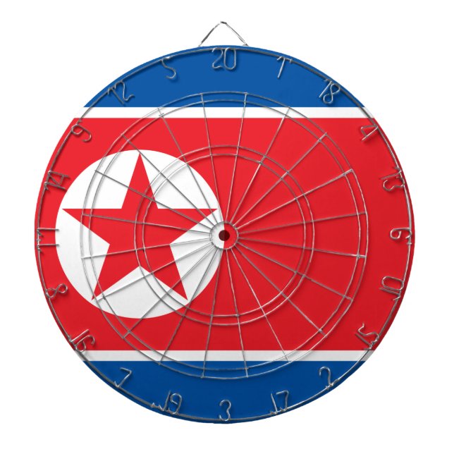 Flag of North Korea (DPRK) Dartboard (Front)