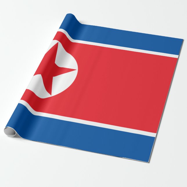 Flag of North Korea (DPRK) Wrapping Paper (Unrolled)