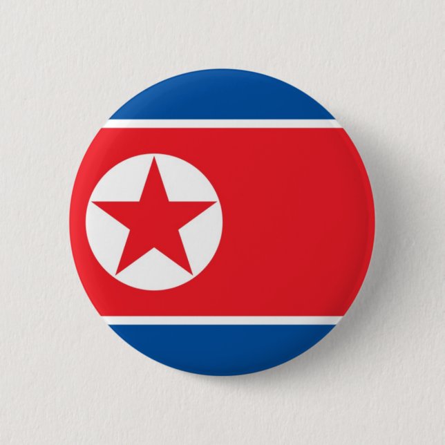 Flag of North Korea on Pin / Button Badge (Front)