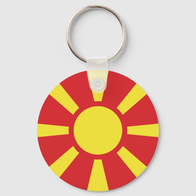 Flag of North Macedonia Key Ring (Front)