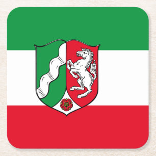 Flag of North-Rhine Westphalia Square Paper Coaste Coaster
