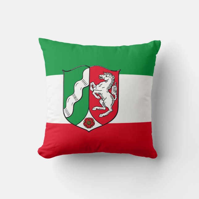 Flag of North-Rhine Westphalia Throw Pillow (Front)