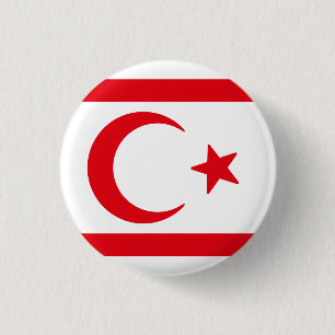 Flag of Northern Cyprus 3 Cm Round Badge