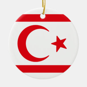 Flag of Northern Cyprus Ceramic Tree Decoration