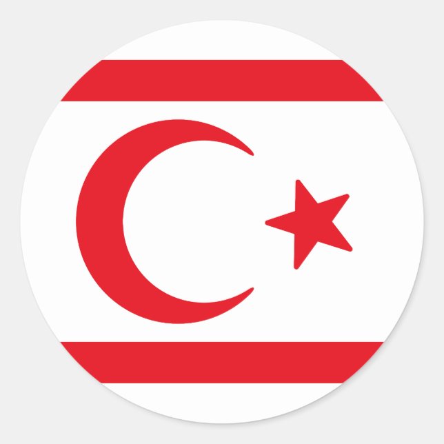 Flag of Northern Cyprus Classic Round Sticker (Front)