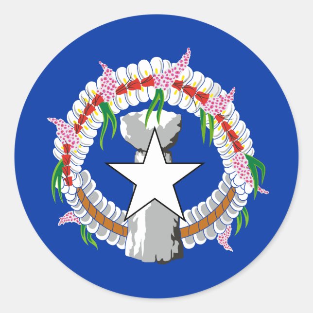 Flag of Northern Mariana Islands Classic Round Sticker (Front)
