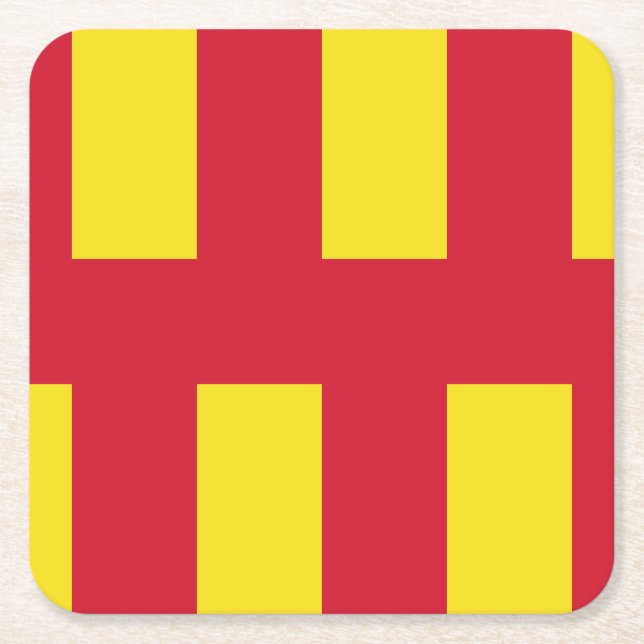 Flag of Northumberland Square Paper Coaster (Front)