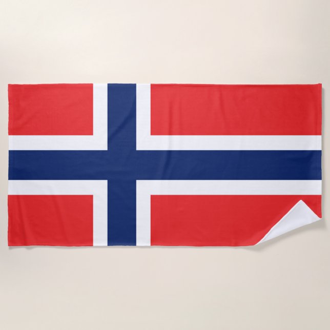 Flag of Norway Beach Towel (Front)