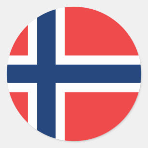 Flag of Norway Classic Round Sticker