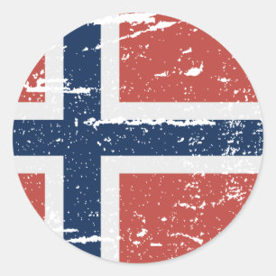 FLAG OF NORWAY CLASSIC ROUND STICKER
