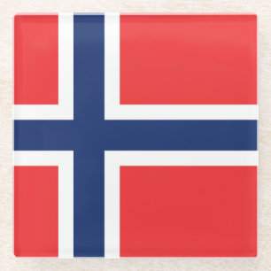 Flag of Norway Glass Coaster