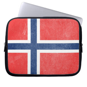Flag of Norway Grunge Laptop Sleeve
