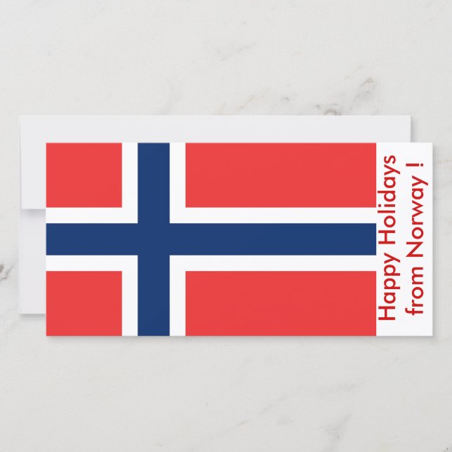 Flag of Norway, Happy Holidays from Norway Holiday Card (Front)