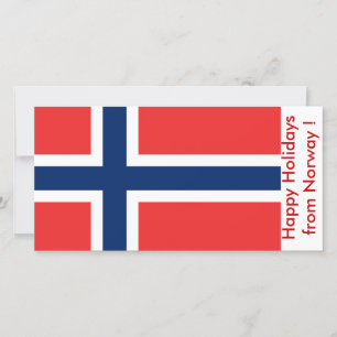 Flag of Norway, Happy Holidays from Norway Holiday Card