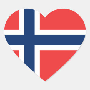 Flag of Norway Heart Sticker