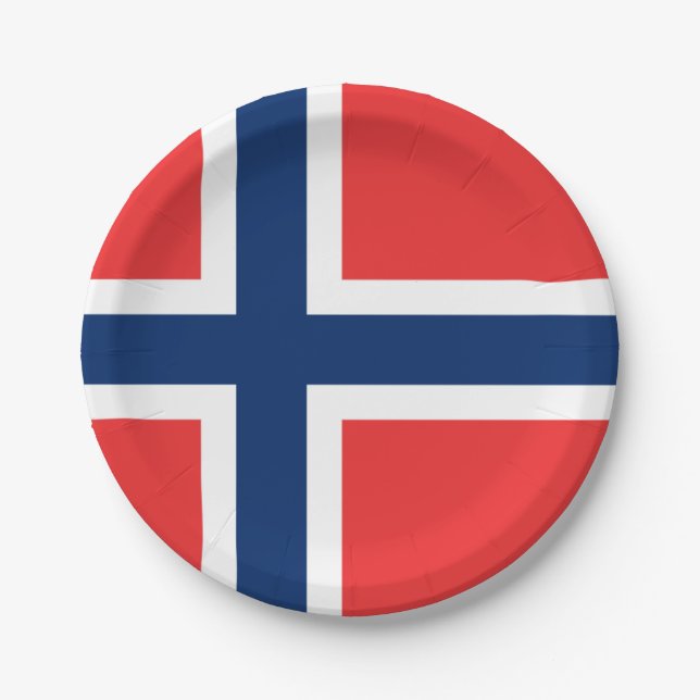 Flag of Norway Paper Plates (Front)