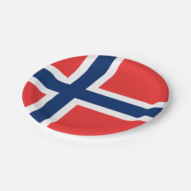Flag of Norway Party Plate (Angled)