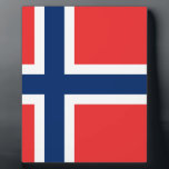 Flag of Norway Plaque<br><div class="desc">Flag of Norway - Det norske flagget - Norges flagg</div>