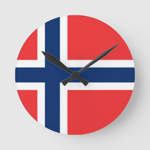 Flag of Norway Round Clock
