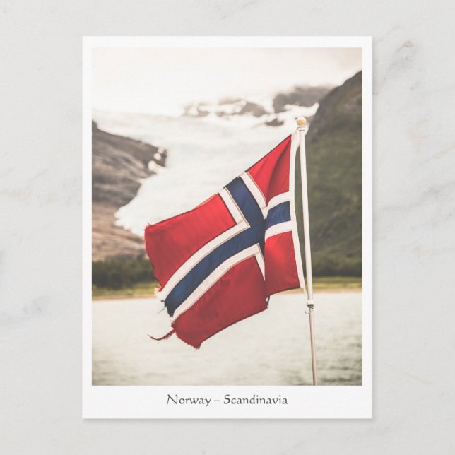 Flag of Norway Scandinavia Photo Postcard (Front)