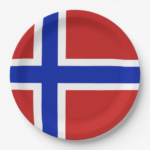 Flag of Norway Scandinavian Paper Plate