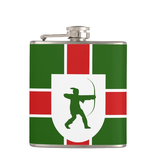 Flag of Nottinghamshire Hip Flask (Front)
