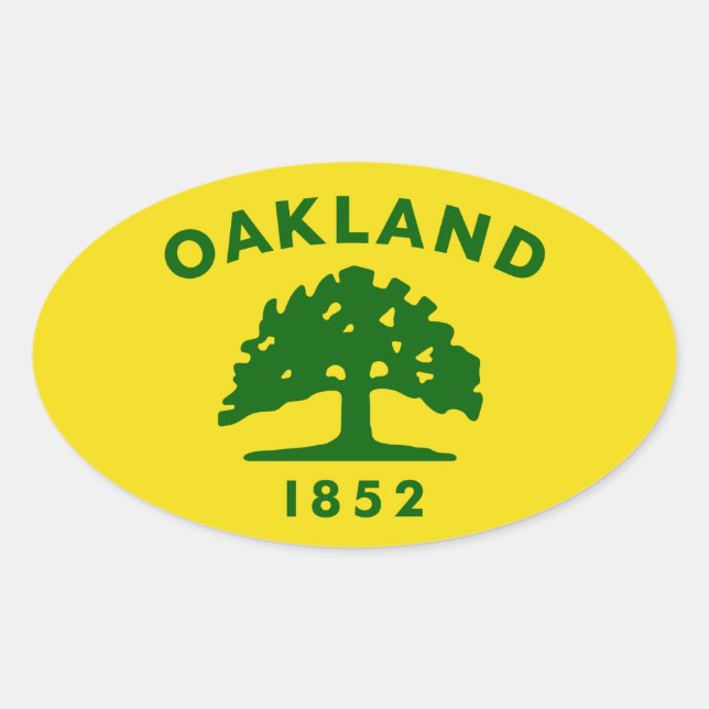 Flag of Oakland, California Oval Sticker (Front)