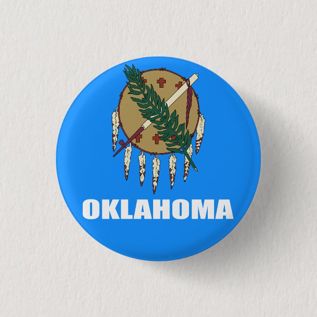 Flag of Oklahoma  3 Cm Round Badge (Front)