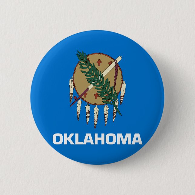 Flag of Oklahoma 6 Cm Round Badge (Front)