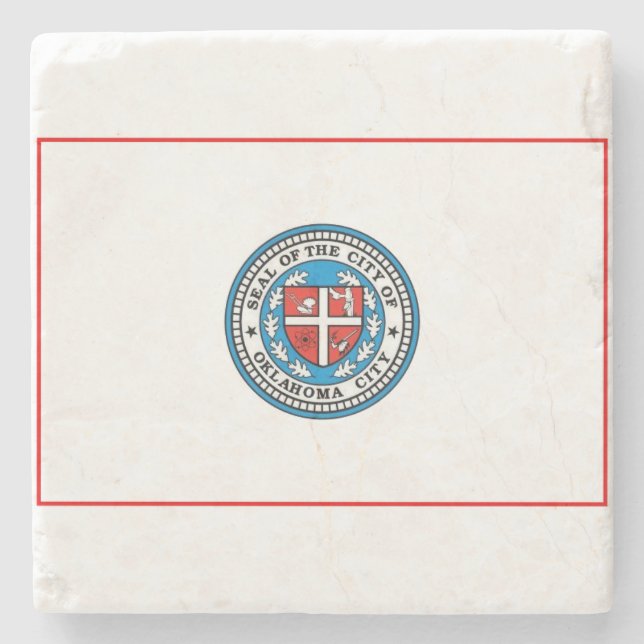 Flag of Oklahoma City (Oklahoma) Stone Coaster (Front)