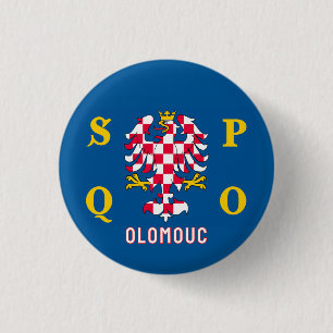 Flag of Olomouc 3 Cm Round Badge