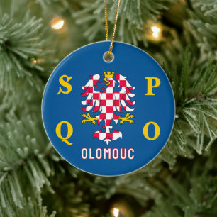Flag of Olomouc Ceramic Tree Decoration