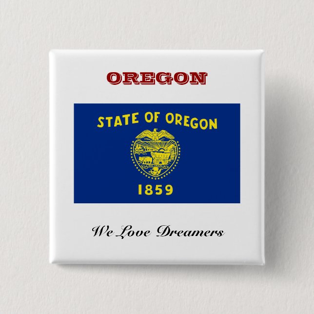 Flag of Oregon 15 Cm Square Badge (Front)