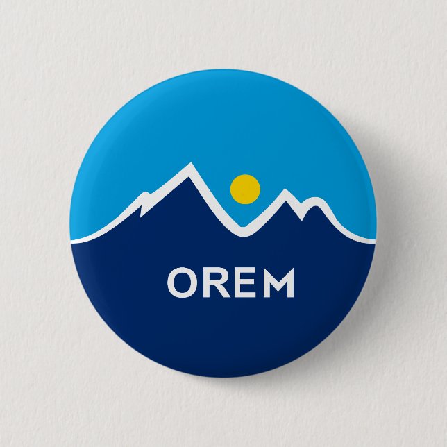 Flag of Orem, Utah 6 Cm Round Badge (Front)