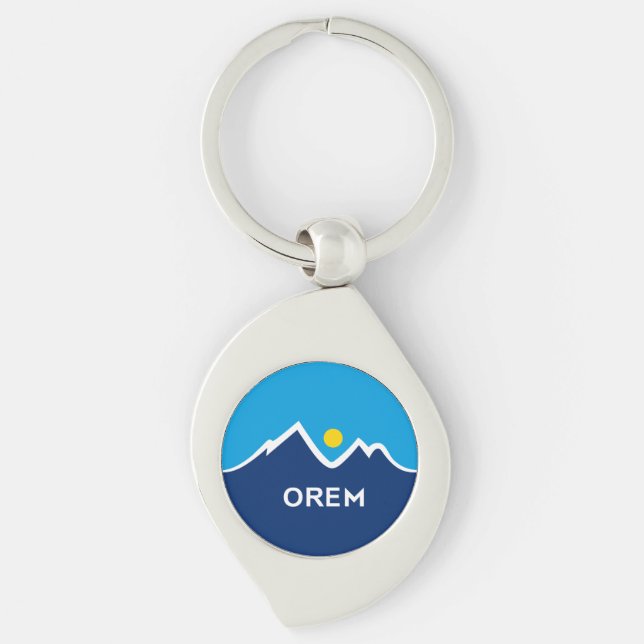 Flag of Orem, Utah Key Ring (Front)