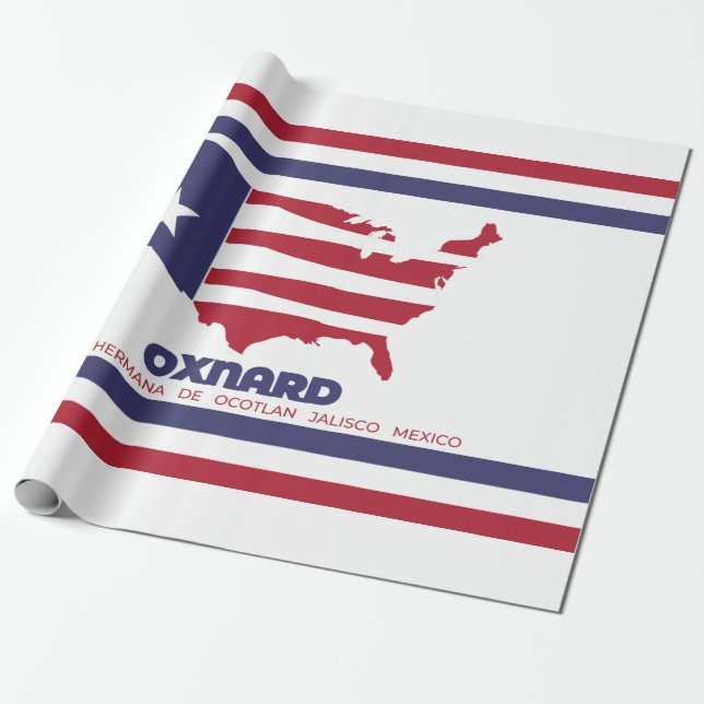 Flag of Oxnard (California) Wrapping Paper (Unrolled)