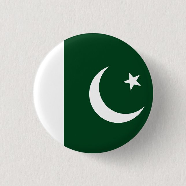 Flag of Pakistan 3 Cm Round Badge (Front)